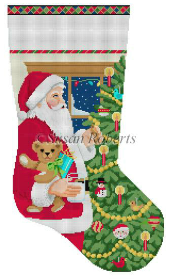 0155 Santa and Cookies with Tree Stocking