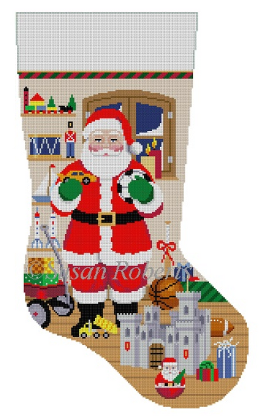 3242 Santa with Castle and Boy Toys Stocking