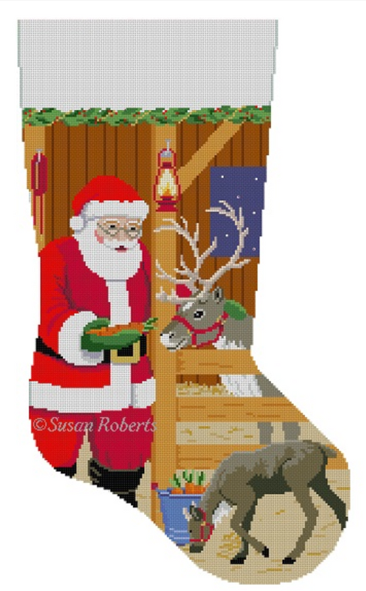 3265 Santa Feeding Reindeer Carrots Stocking