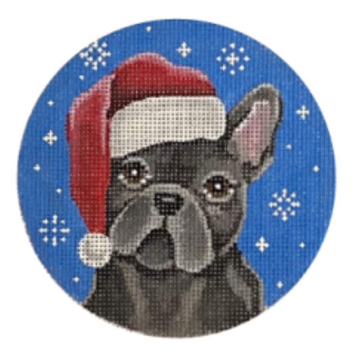 DG31 Gray French Bulldog Santa