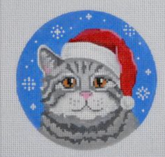 CT02 Grey Tabby Cat Santa