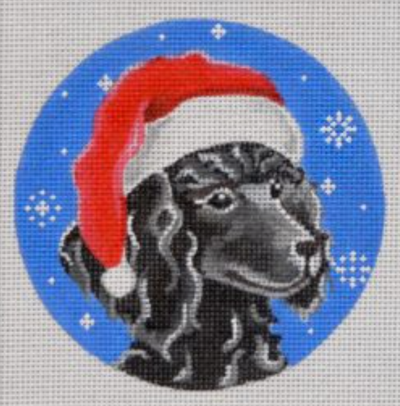 DG08 Black Poodle Santa