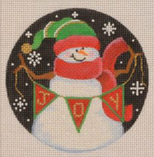 SN36 Red and Green Snowman with Joy Banner