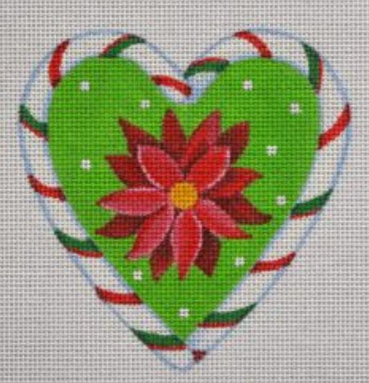 CCH02 Poinsettia Candy Cane Heart