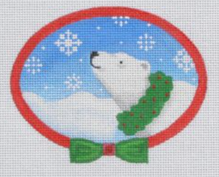PB01 Polar Bear with Wreath