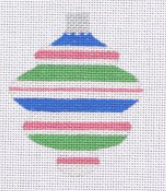 RB06 Blue Pink and Green Spindle Ornament