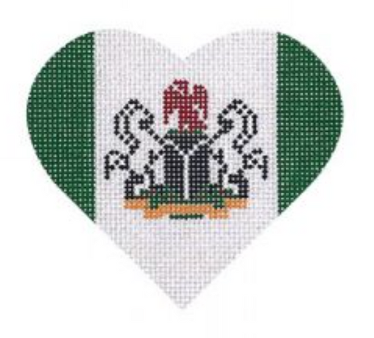 HT42 Nigerian Flag Heart