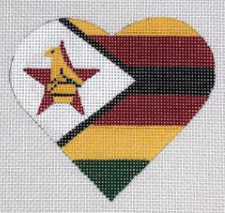 HT32 Zimbabwe Flag Heart