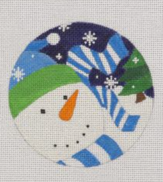 SN14 GR Stripes Snowman Ornament