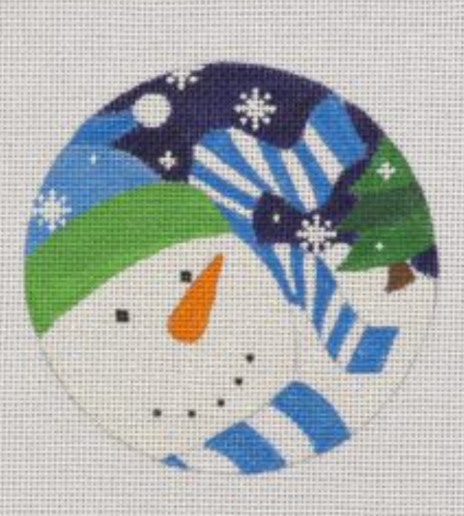 SN14 GR Stripes Snowman Ornament