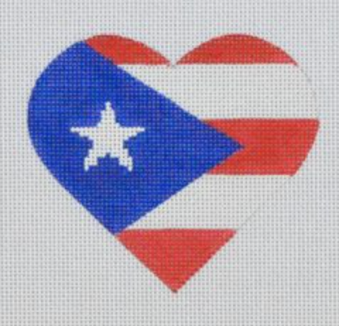 HT26 Puerto Rican Flag Heart