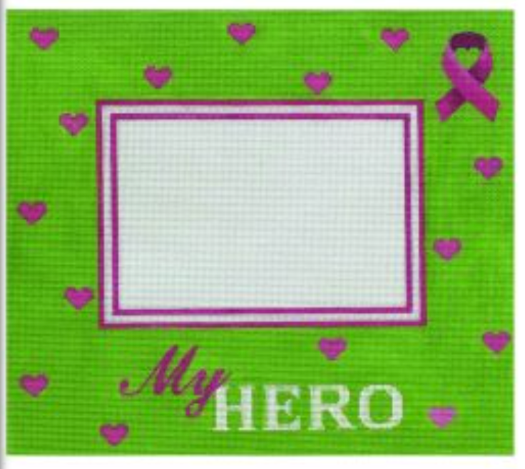 FR08 My Hero Breast Cancer Ribbon Frame - Green
