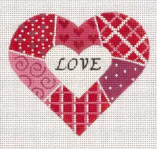 HT04 Red and Pink Patchwork Heart