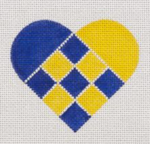 HT10 Nordic Criss-Cross Blue and Yellow Heart