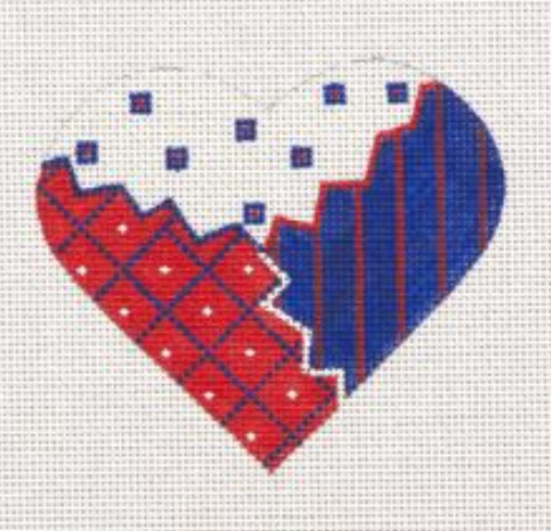 HT12 Red, White, and Blue Patchwork Heart