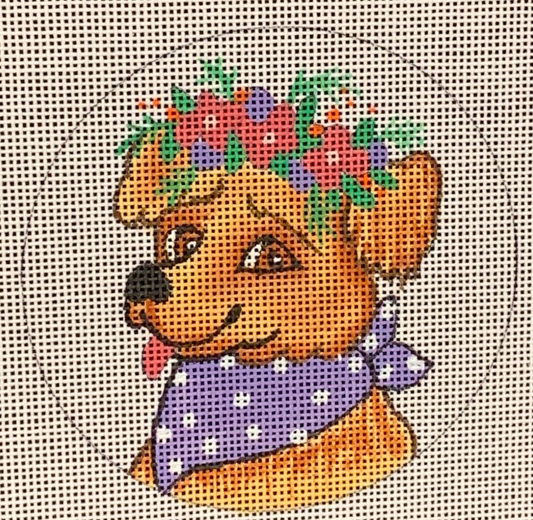 JA-03 Mixed Breed Terrier with Flower Crown