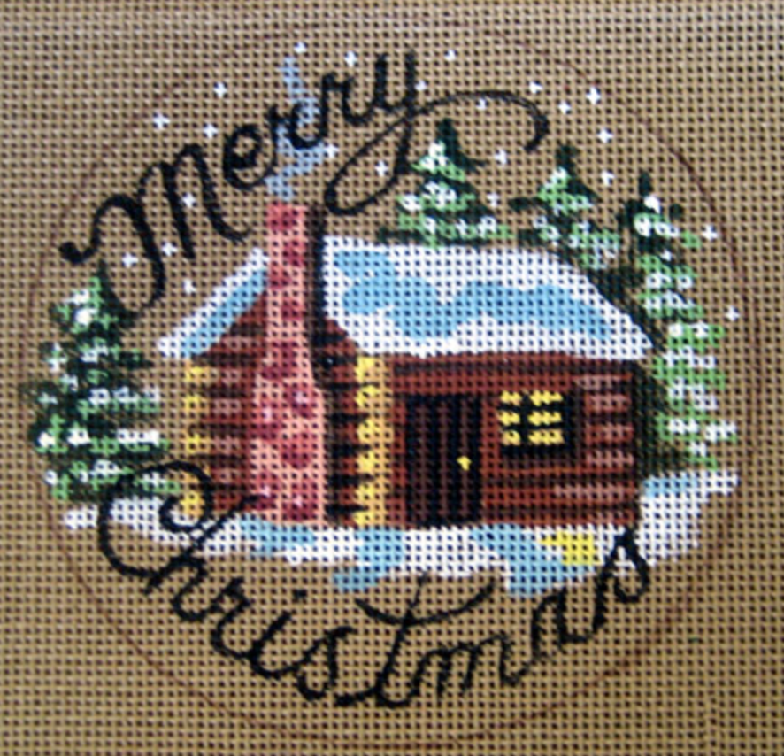 D-191 Merry Christmas - Log Cabin