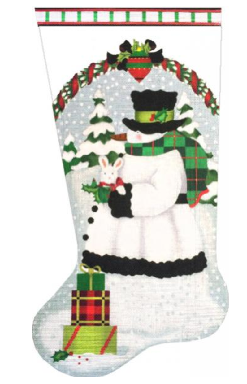 2113 White Snowman Stocking
