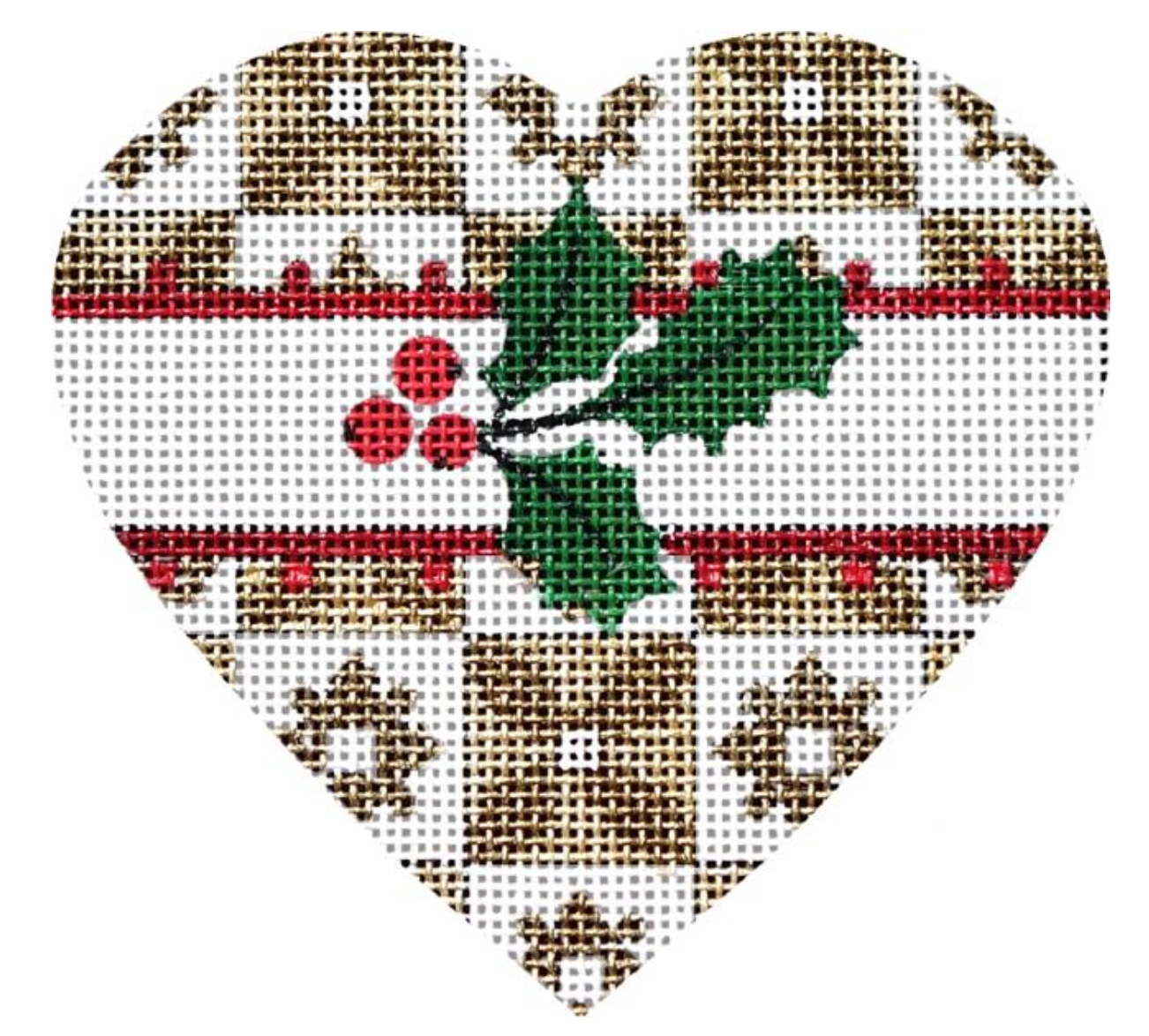 2190C Floral Square Holly Heart