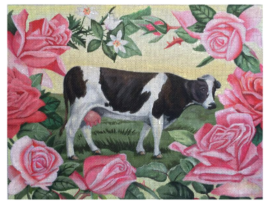 J246 Pink Roses and Cow