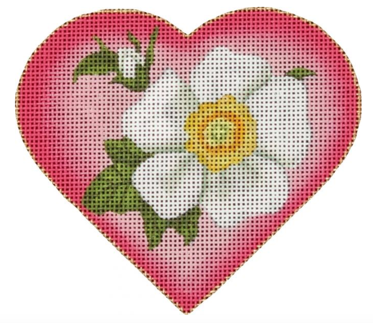 2222A White Flower Heart