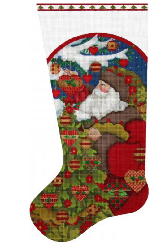 2229 Forest Santa with Tree Sock