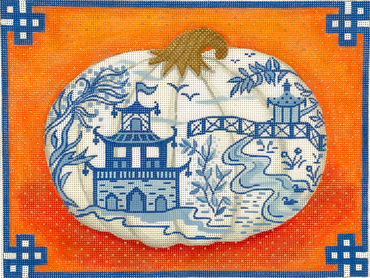PL-469 Chinoiserie Pumpkin with Chinese Border