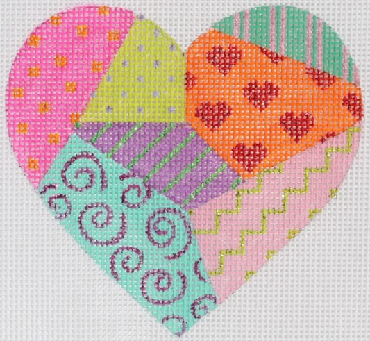 OM-128 Patchwork Heart Bright