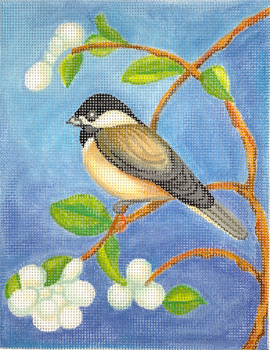 SSS-PL-02 Chickadee with Spring Blossoms