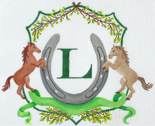 ALCR-12 Horses and Horseshoe Monogram Crest
