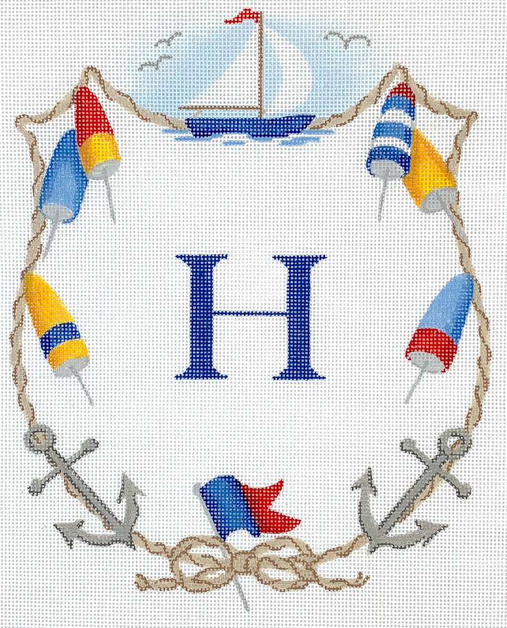 ALCR-04 Sailboat and Buoys Monogram Crest