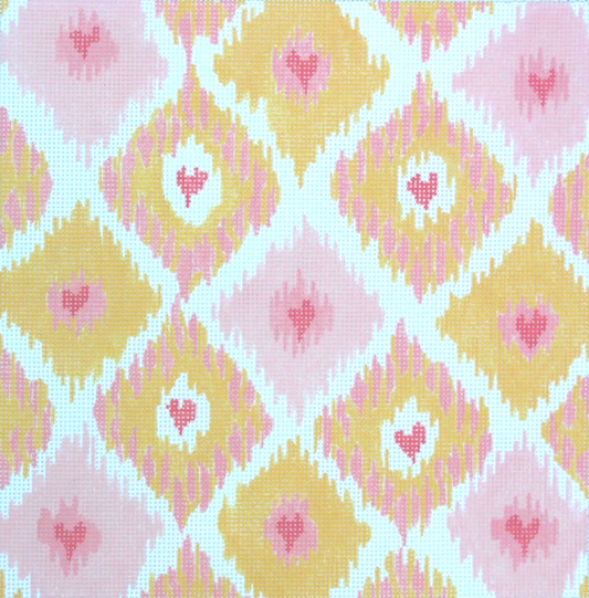 PL-135 Ikat Diamonds with Allover Hearts
