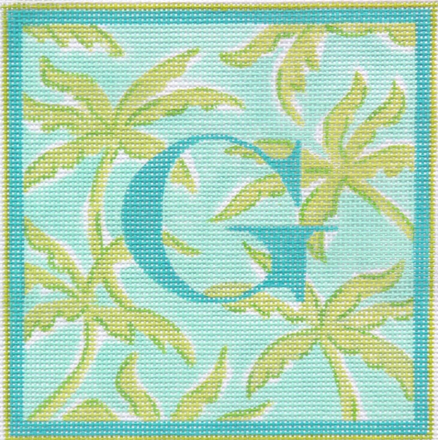 ALL-03 Lilly-Inspired Letter - Green and Turquoise Palms