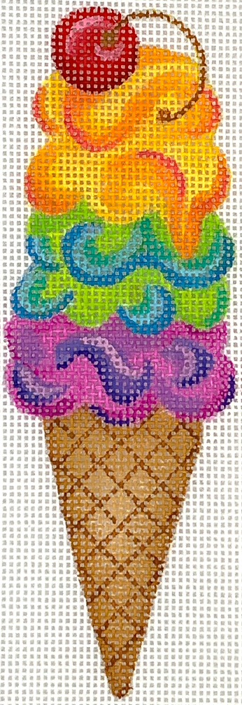 OM-290 Mini Sweet Treat - Rainbow Triple Scoop Ice Cream Cone