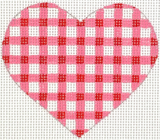 OM-270 Pink and Red Gingham Mini Heart