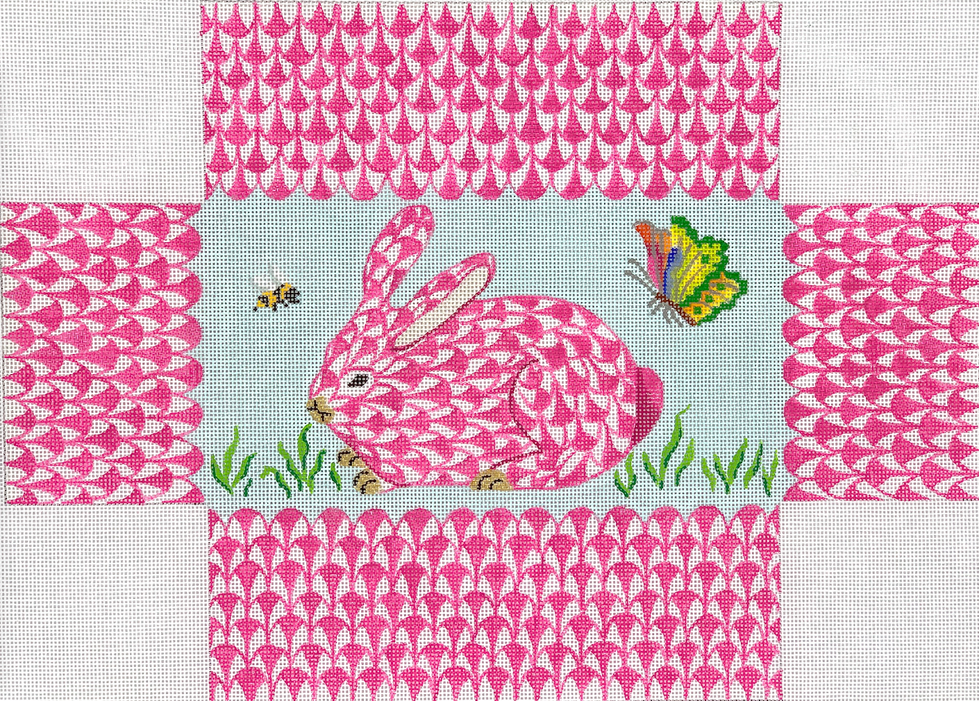 BR-33 Herend-Inspired Fishnet Pink Bunny Brick Cover