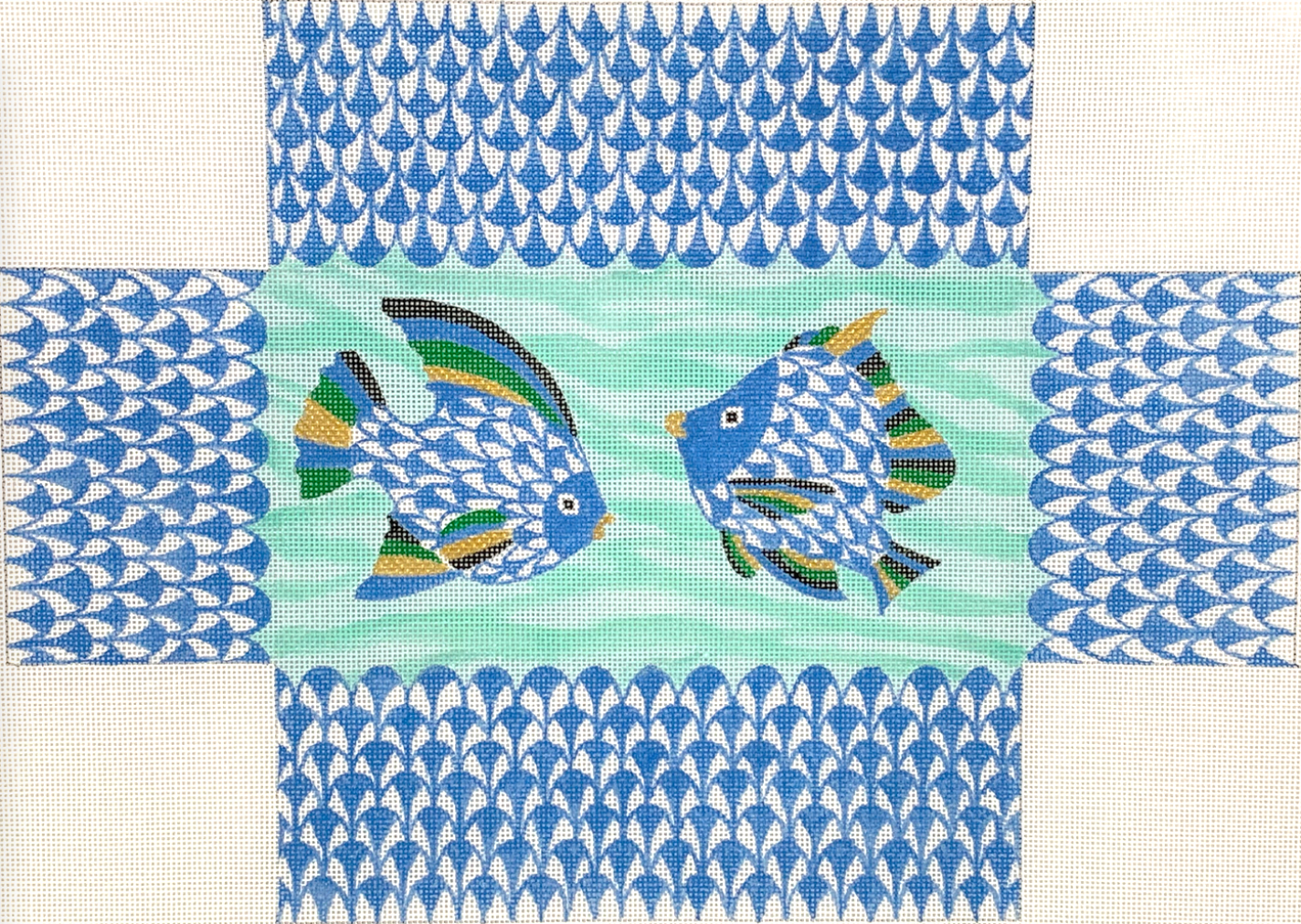 BR-34 Herend-Inspired Fishnet Tropical Fish Brick Cover