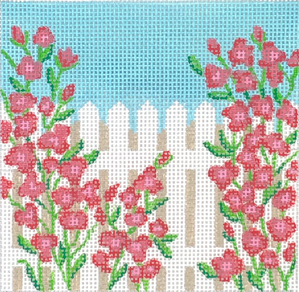 INSSQ4-59 Rose-Covered Picket Fence