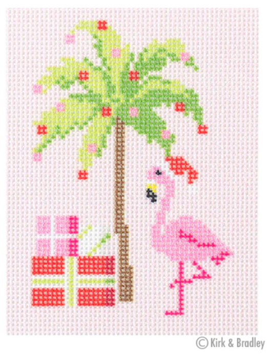 NTG111 Palm Beach Christmas - Palm Tree and Flamingo