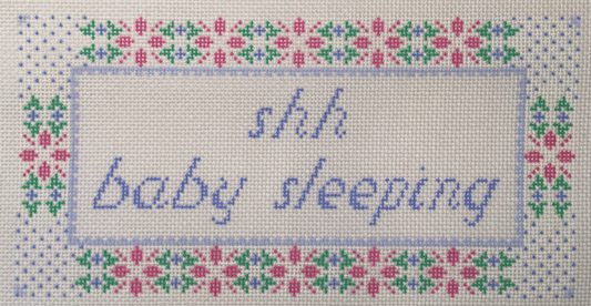 A214 Floral Trim Baby Sleeping Sign