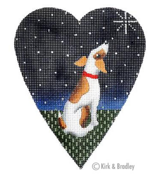 KB060 Midnight Jack Russell Terrier Heart