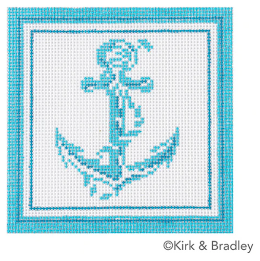 KB1657 Nautical Anchor Coaster - Aqua