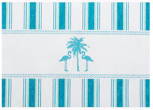 KB1649 Aqua Palm Tree Nautical Pillow