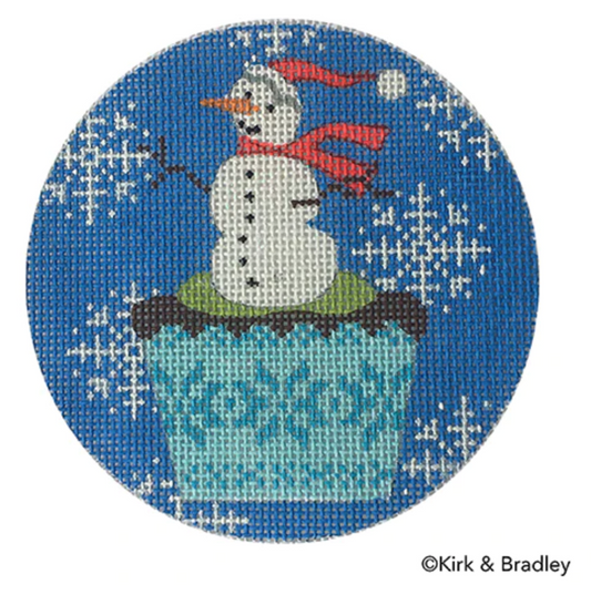 KB259 Christmas Snowman Cupcake