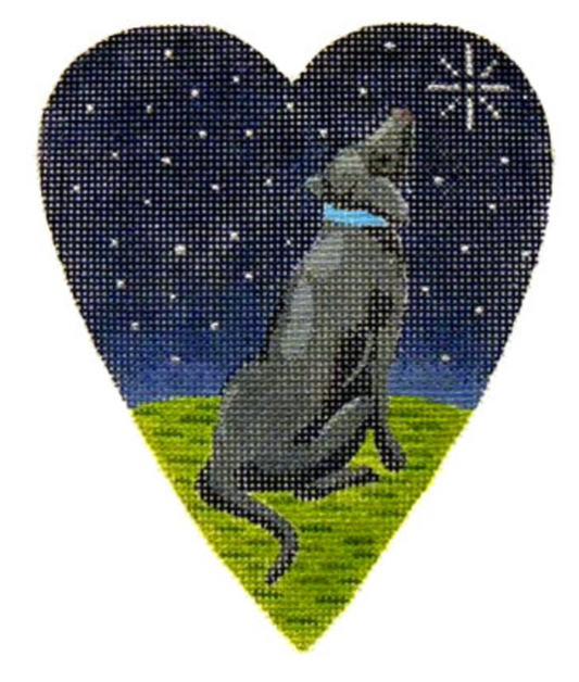 KB260 Midnight Black Labrador Heart
