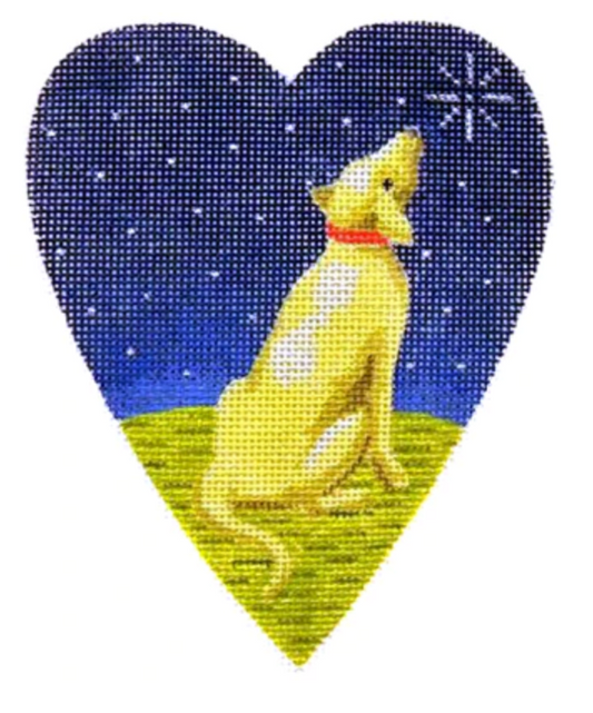 KB261 Midnight Yellow Labrador Heart