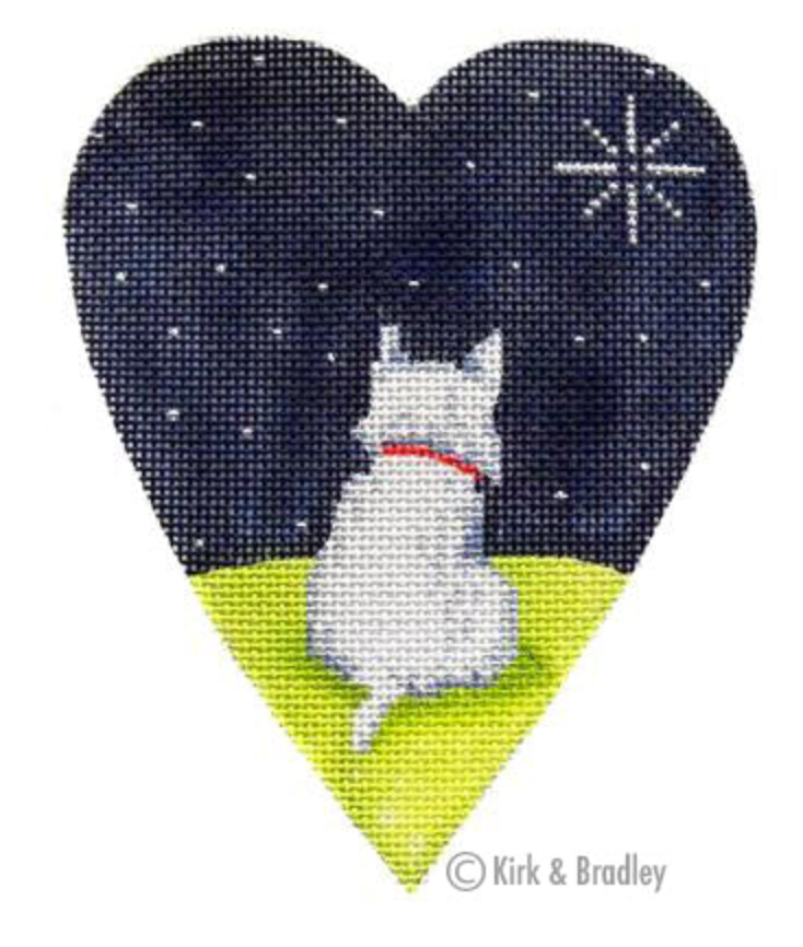 KB355 Midnight White Highland Terrier Heart