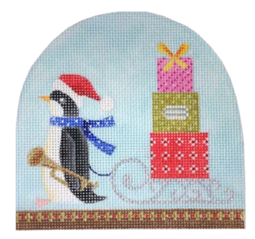 KB405 Penguin and Sleigh Christmas Snowdome