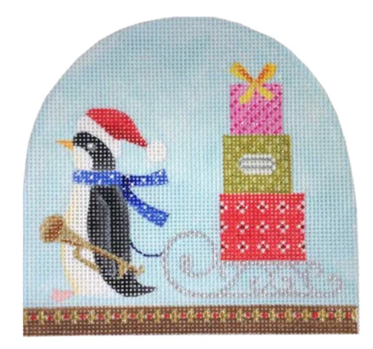 KB405 Penguin and Sleigh Christmas Snowdome