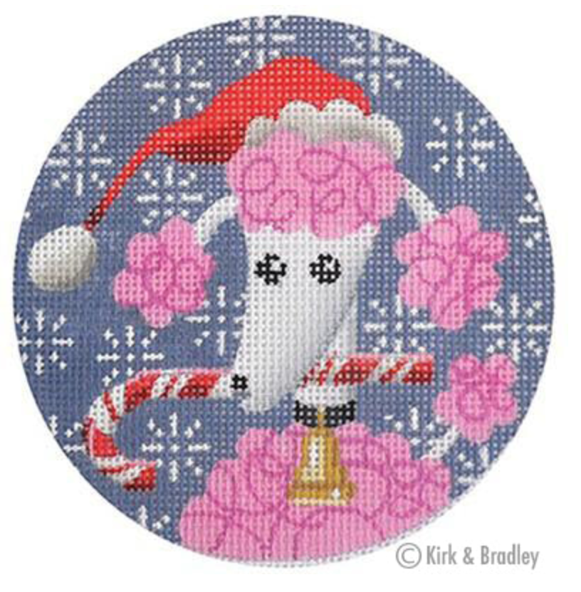 KB072 Pink Christmas Poodle